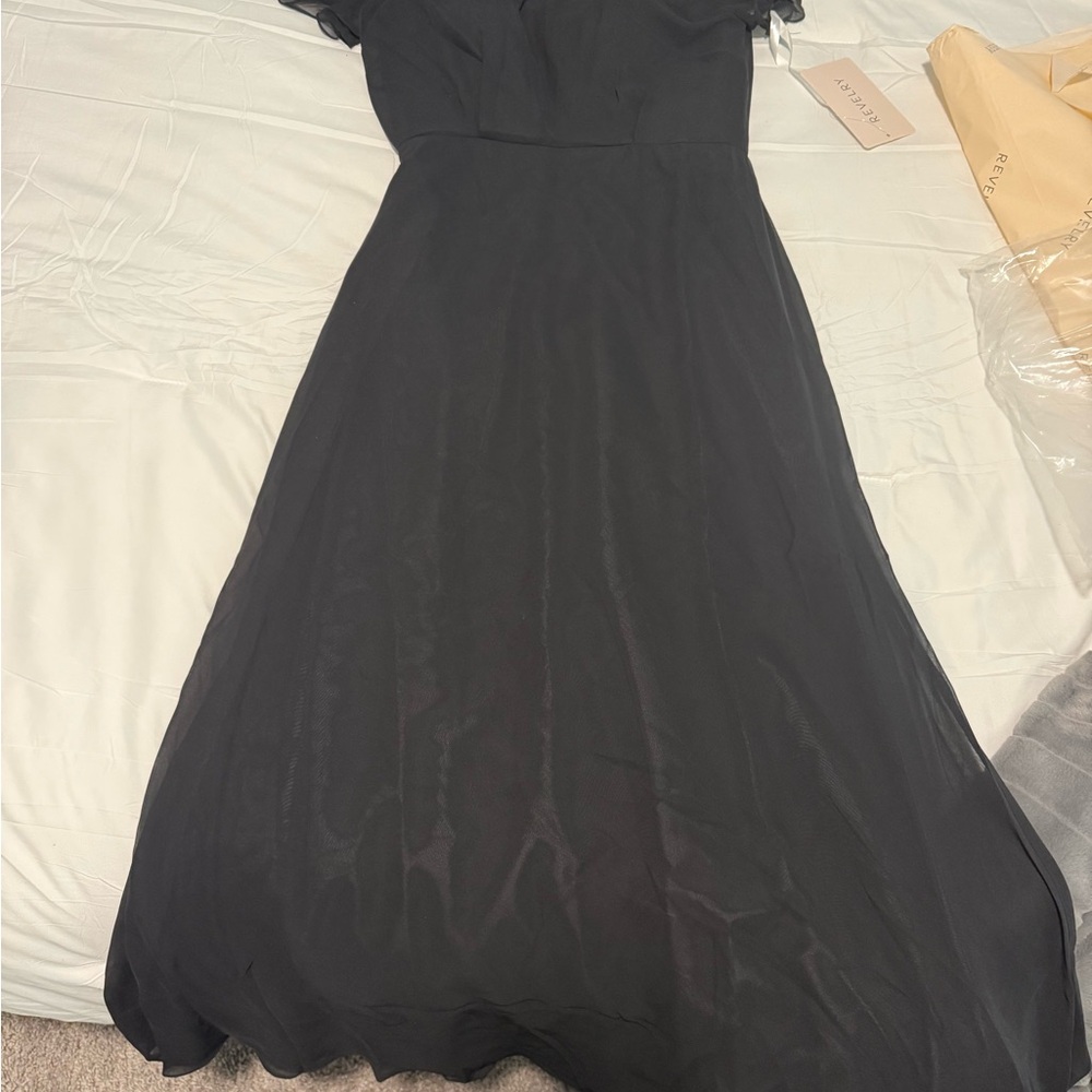 Revelry Black A-Line Maxi Dress with Sweetheart Neckline